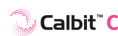 Logotipo de Calbit con icono circular rosa y texto negro