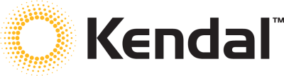 Logotipo de Kendal con icono circular amarillo y gris